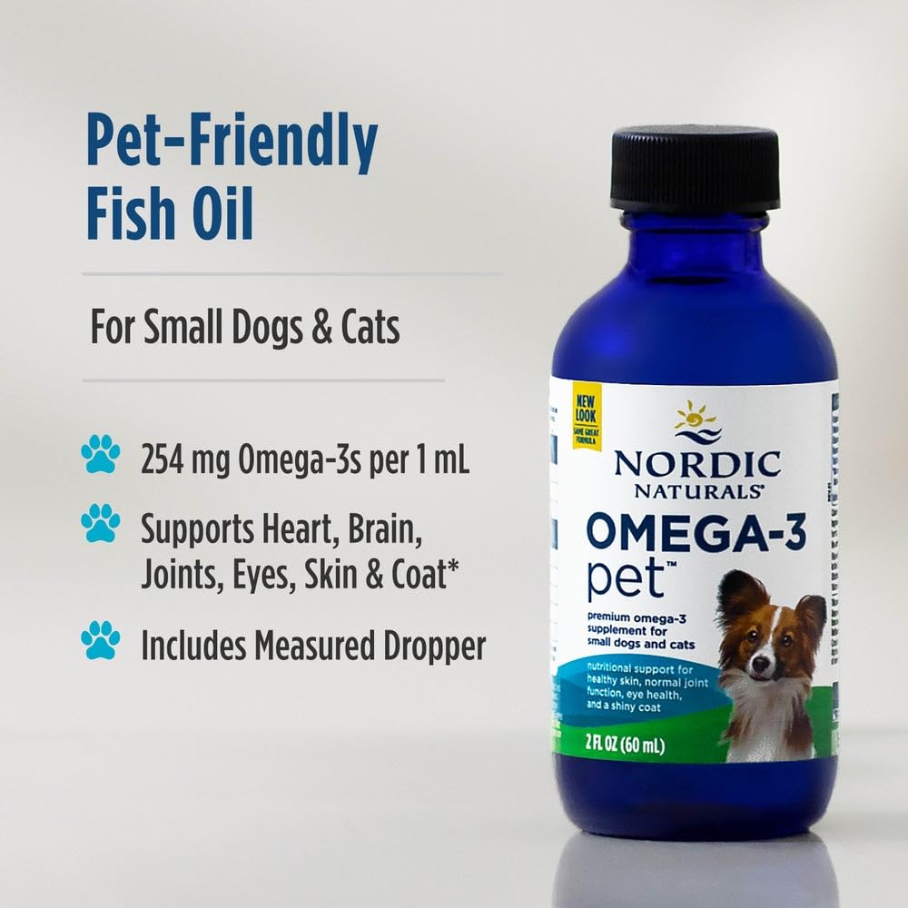 Nordic Naturals Omega-3 Pet Bundle - 2 oz Omega-3 Fish Oil for Small Dogs & Cats, 8 oz Pet Cod Liver Oil Promotes Heart, Skin, Coat, & Immune Health Nordic NaturalsAu supplements