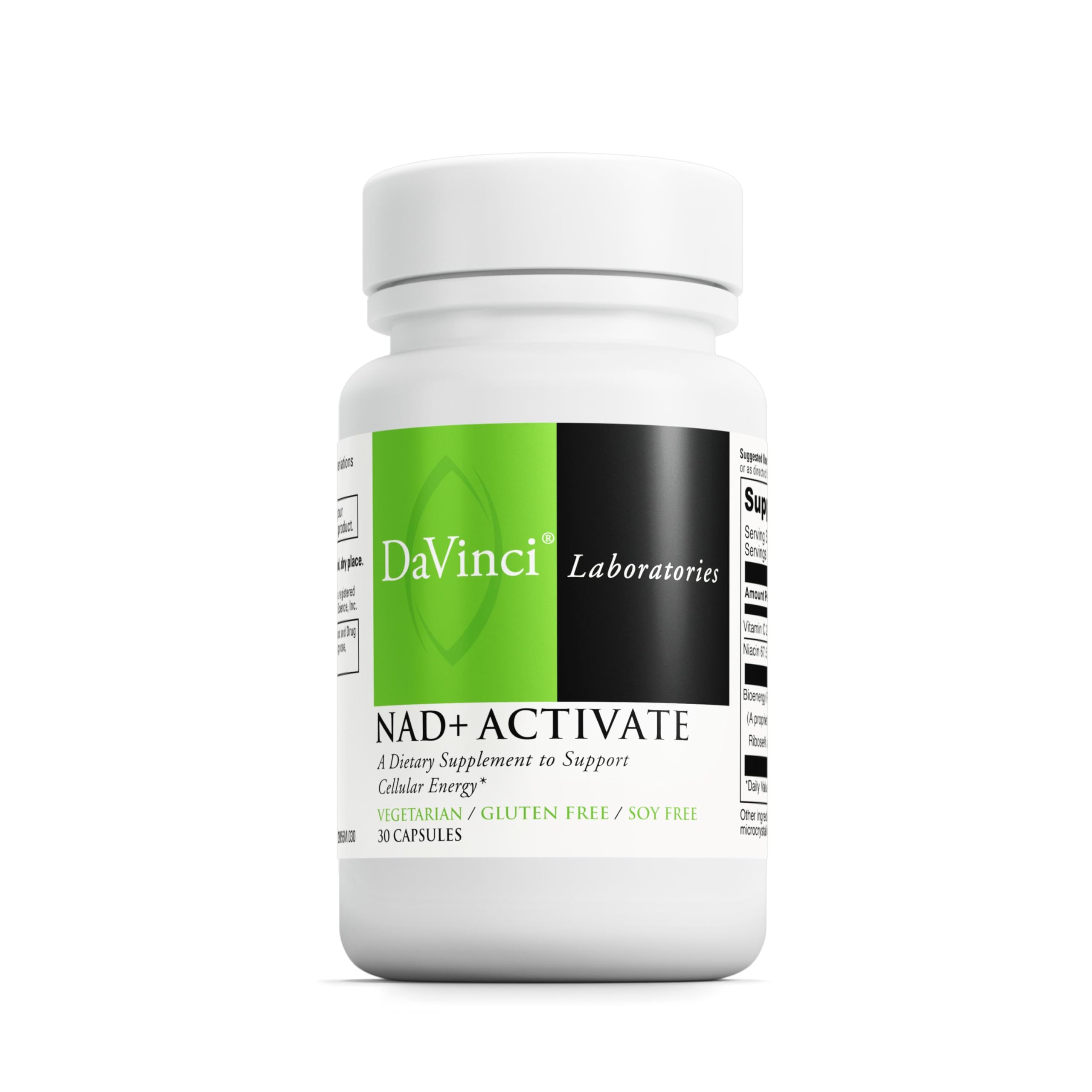DAVINCI Labs NAD+ Activate - NAD Supplement with Vitamin C & Niacin - Helps Support Brain Health, Cellular Energy & More* - Vegetarian, Gluten-Free & Soy-Free - 30 Capsules DAVINCIAu supplements