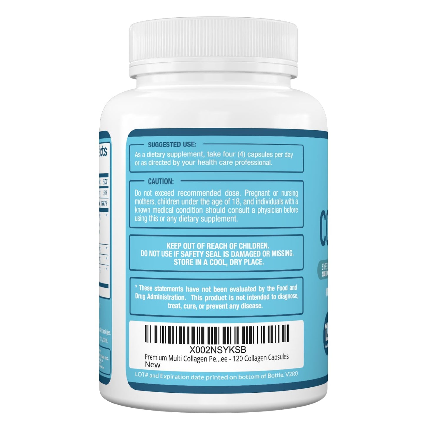 Premium Multi Collagen Peptides (Types I, II, II, V, X) - Collagen Pills for Skin Care, Hair Growth, Nails & Joints - Vitamin C, Hyaluronic Acid Purely OptimalUS supplements