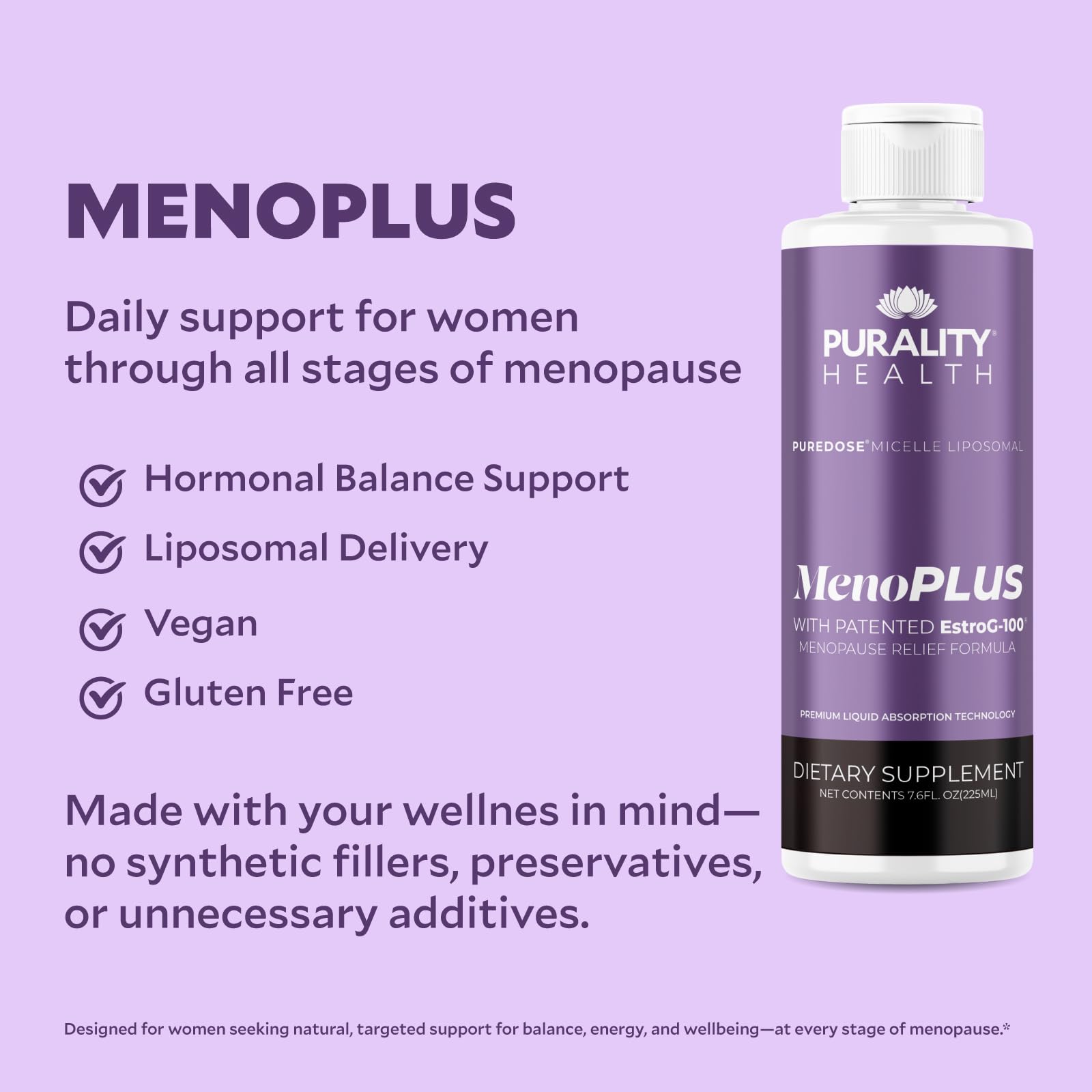 PURALITY HEALTH MenoPLUS Liposomal Menopause Supplement for Women | EstroG-100®, Vitamins D3, B6, B12 & K2 | Iodine | Hormonal Balance & Mood Support PURALITY HEALTHAu supplements