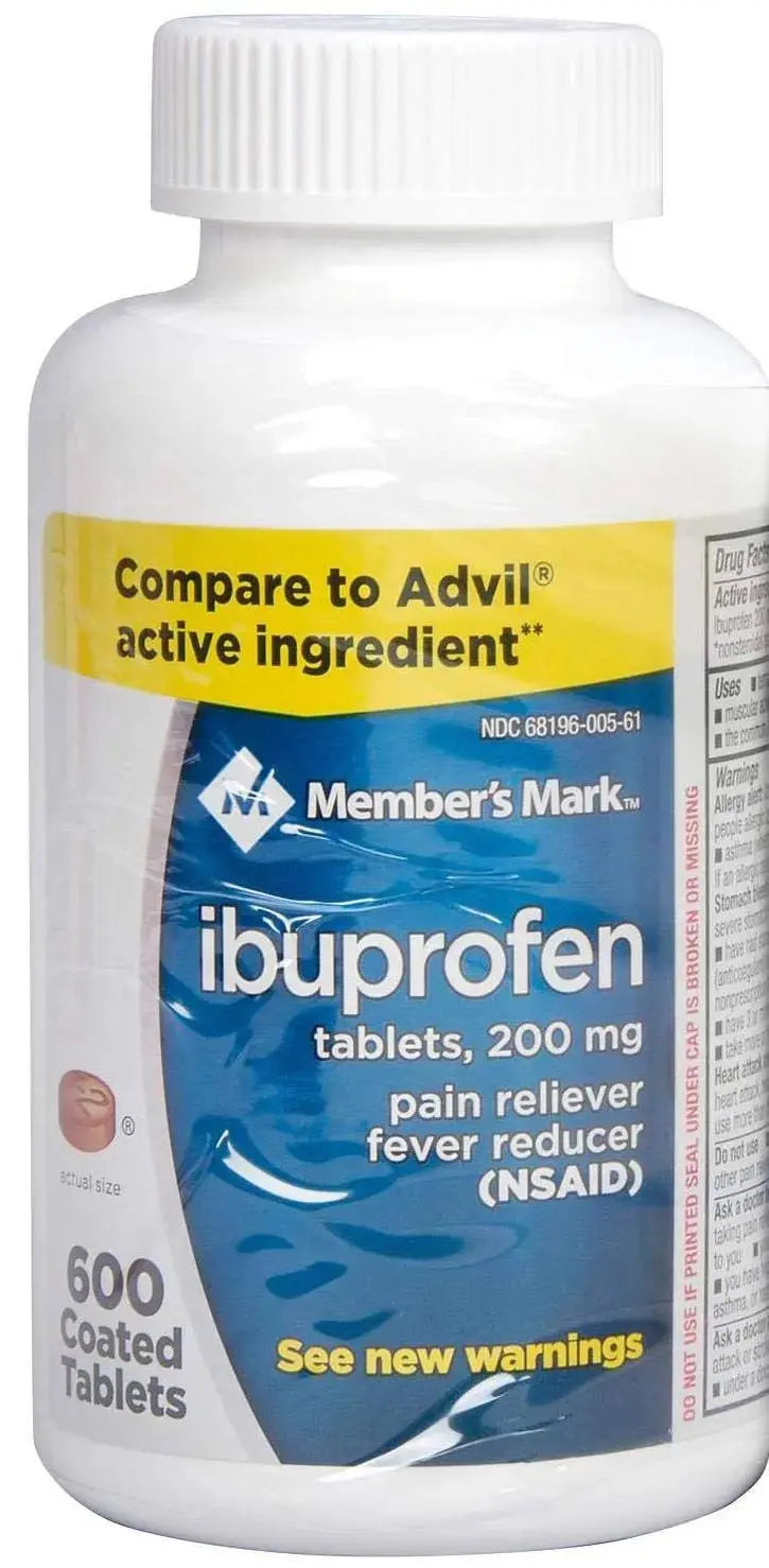 Member's Mark Ibuprofen Coated Tablets 200mg Pain Reliever Fever Reducer, 1 Bottle, 600 Tablets MEMBER´S MARKAu supplements