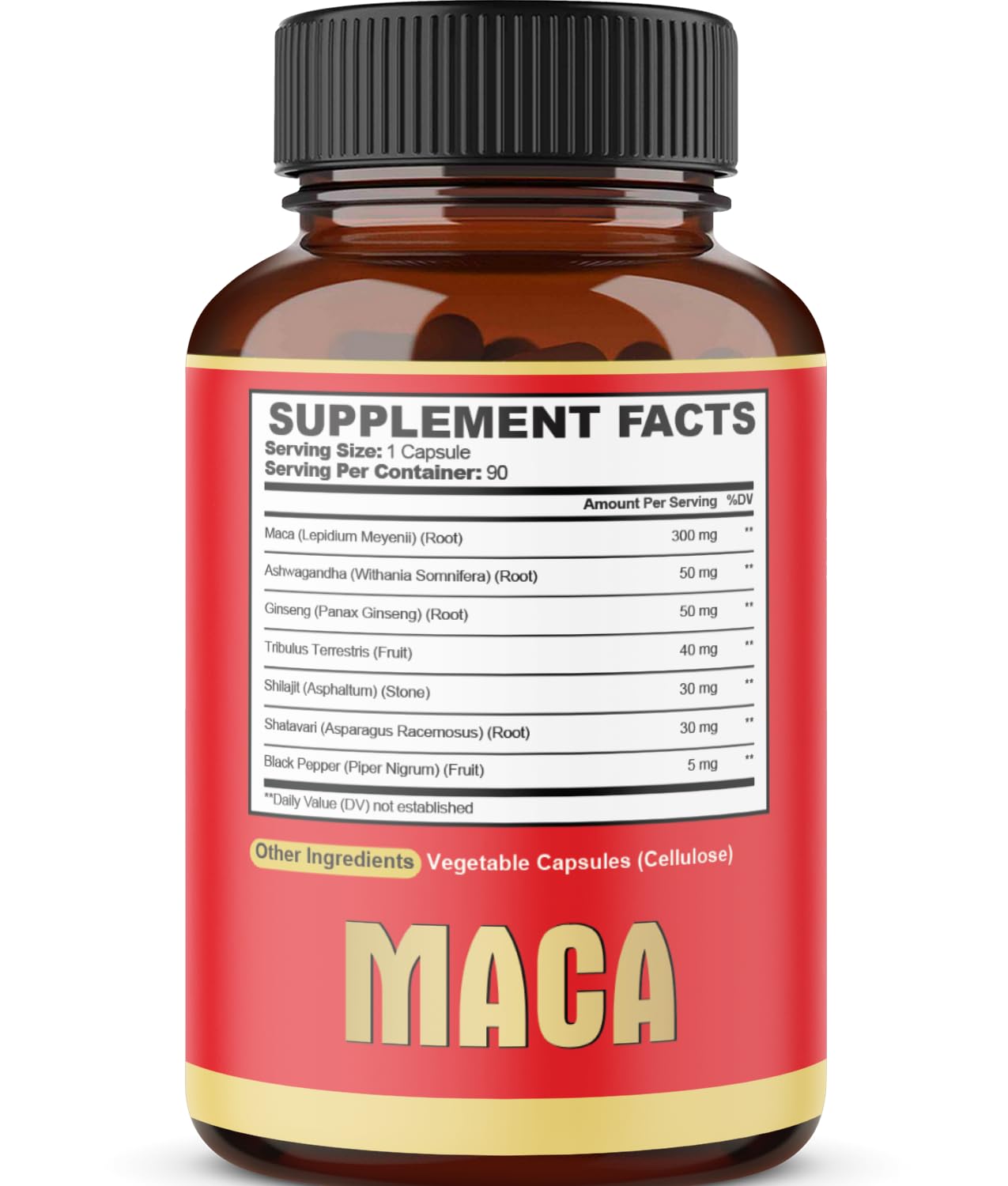 Maca Root Capsules - Supports Natural Health - Energy - Performance & Mood Supplement - Enhanced Blood Flow 3-Month Supply agobiAu supplements