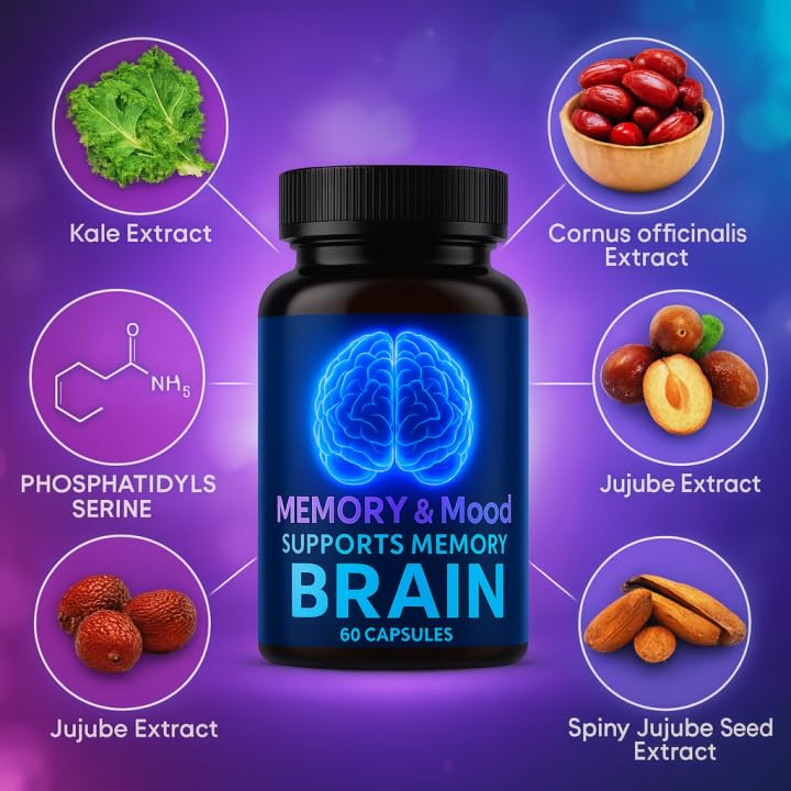 Nootropic Brain Supplements for Memory and Focus, Cognitive Support Formula with B Vitamins, Folate & Dihydromyricetin – Mental Clarity & Daily Performance, 60 Capsules (1) DFTLUUEAu supplements