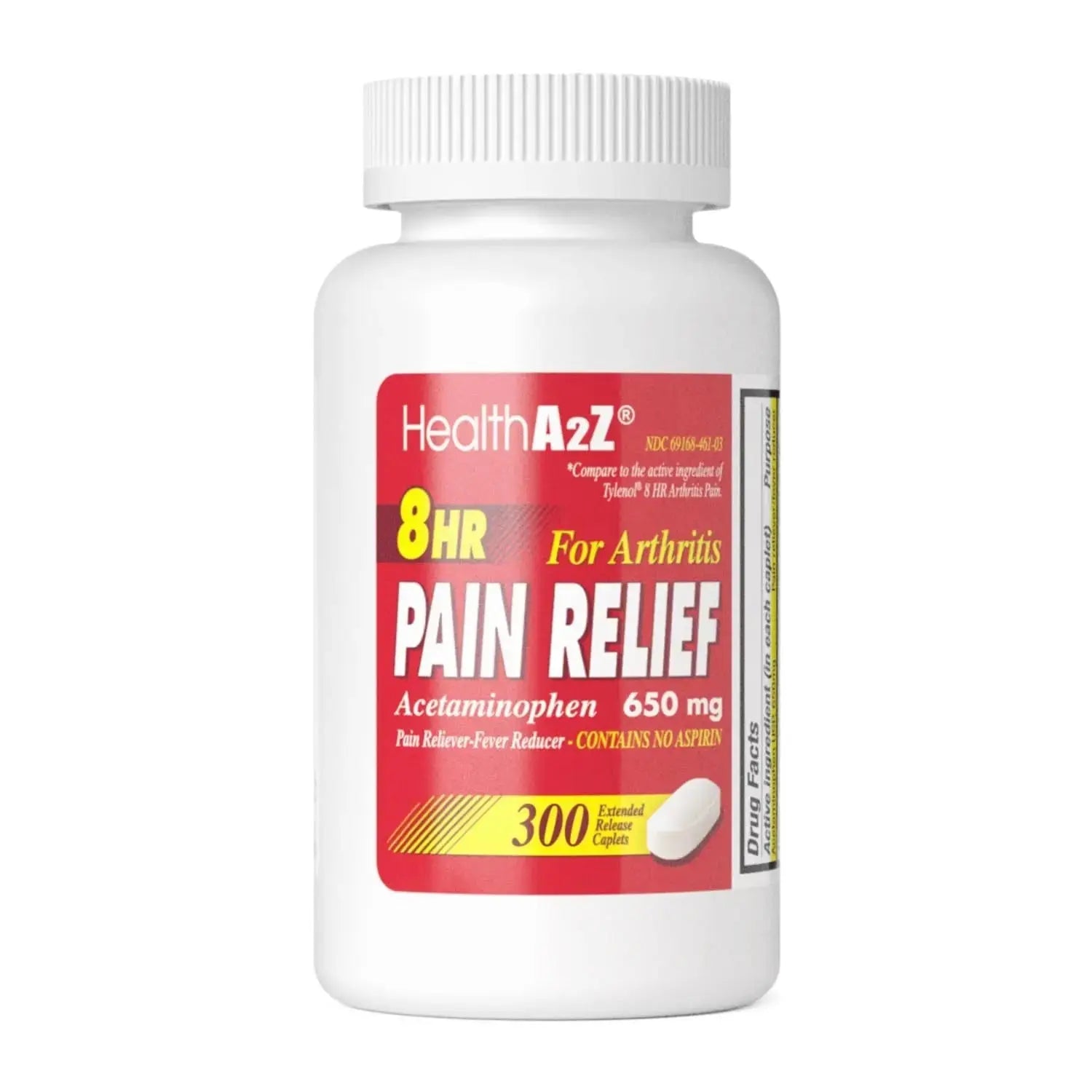 HealthA2Z® Pain Relief Extended Release | Acetaminophen 650mg | 8 Hours | Arthiritis Pain | Pain Reliever - Fever Reducer | Contains no Aspirin (300 Count) HealthA2ZAu supplements