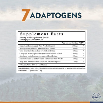 TruWild Adaptogen Blend with Cordyceps Maca Ashwagandha - Full Spectrum Mushroom TruWildUS supplements