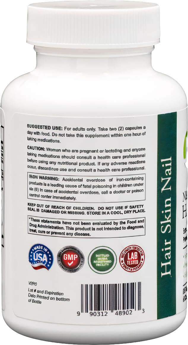 Dr's Nature & Nutrition Hair, Skin & Nail Plus Vitamin Supplement with Biotin 5000mcg, Bamboo Extract, Collagen Support - Extra Strength Beauty Supplement for Men and Women - 60 Capsules Dr's Nature & NutritionAu supplements