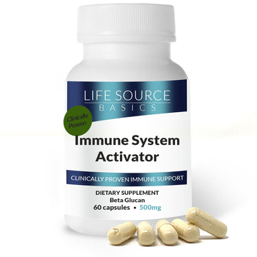 Life Source Basics Immune System Support Activator - High Purity Beta 1,3/1,6 Glucan - Immunity and Vitamin Supplement Non-GMO & Vegan Friendly for Men & Women, Gluten-Free 500 mg - 60 Capsules L LIFE SOURCE BASICSAu supplements