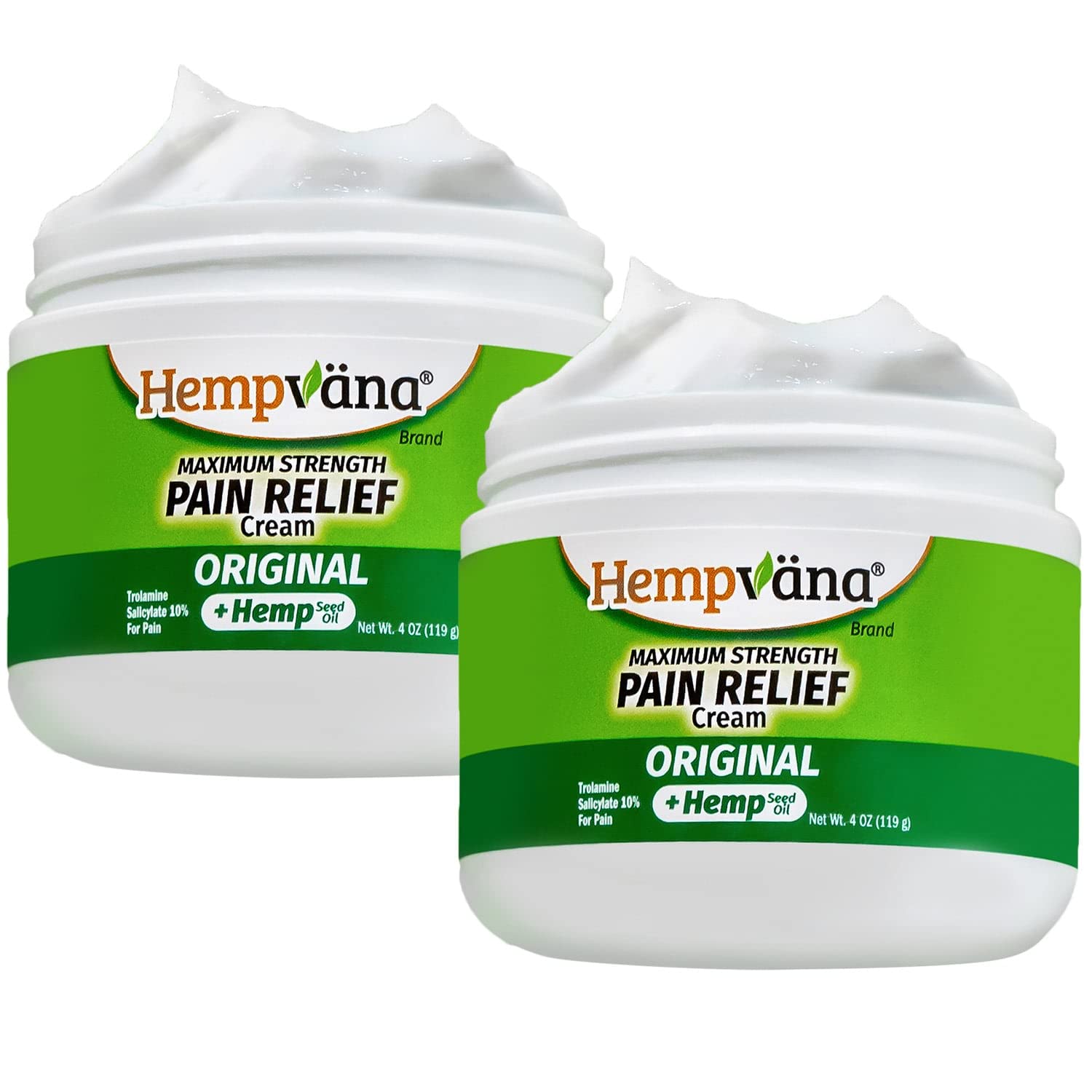Hempvana Relief Cream 2 Pack with Seed Extract - Relieves Inflammation, Muscle, Joint, Back, Knee, Nerves and Arthritis – Made in USA 4oz Paraben Free, Vegan, Cruelty-Free As Seen On TV HempvanaAu supplements