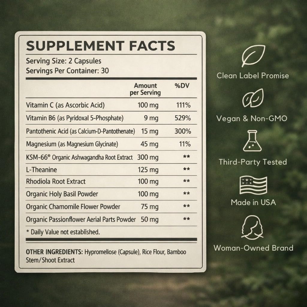 EVEKIND Cortisol Manager + Women’s Stress Relief & Hormone Balance Supplement – Adrenal Support for Mood, Focus & Energy – KSM-66® Ashwagandha, Rhodiola, L-Theanine – Vegan, Non-GMO, 60 Capsules EVEKINDAu supplements