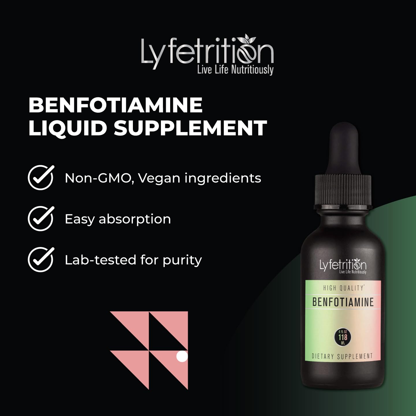 Lyfetrition Benfotiamine 118 ml, 4 FL Oz Liquid, 220 Servings, Made in USA, Quick Absorption, Potent Ingredients, Non-GMO LyfetritionAu supplements