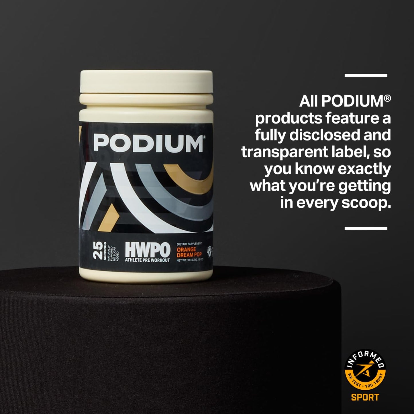 Podium Nutrition, Athlete Pre Workout Powder, Orange Dream Pop, 25 Servings, Beta Alanine Podium NutritionUS supplements