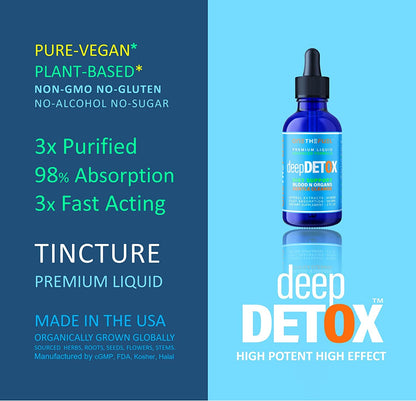DeepDetox 2oz. Plant-Based Colon Intestinal Gut Liver Cleanse Detox Support. Purify Blood ONETHEFUELUS supplements