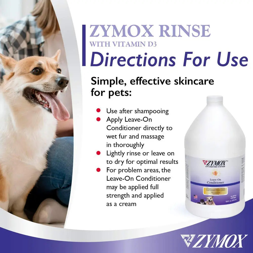 ZYMOX Leave-in Conditioner with Vitamin D3 for Cats & Dogs, 1gal Zymoxnz supplements