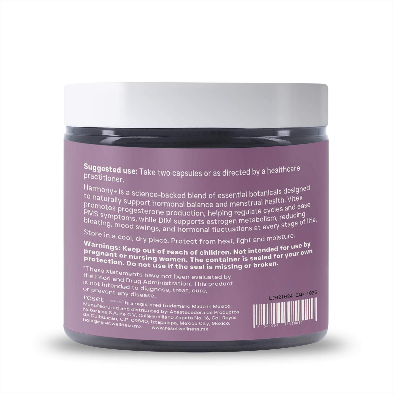 reset wellness Harmony+ | Vitex, DIM, Soy Isoflavones, Methylfolate & Selenium | Supports Women’s Hormonal Balance, Cycle Regulation & Mood Stability | 60 Capsules reset wellnessAu supplements