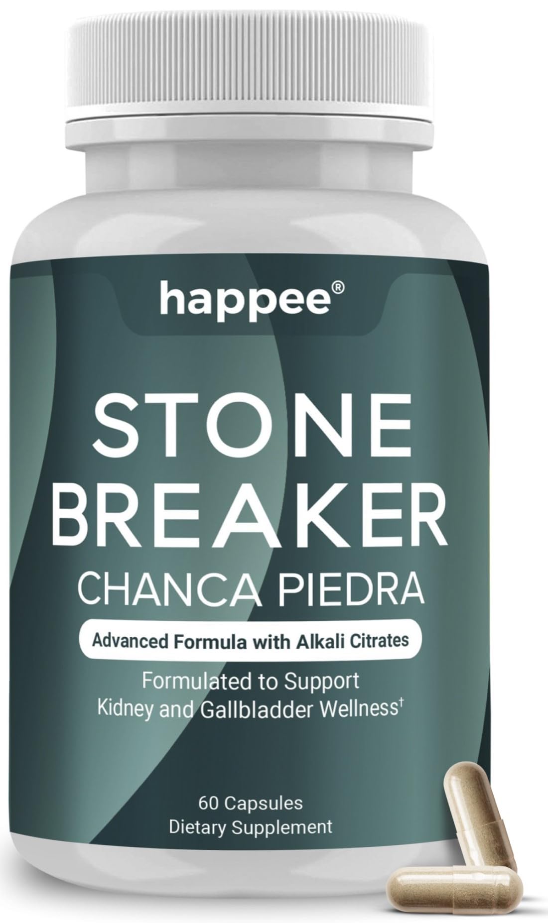 Happee Chanca Piedra Stone Breaker Kidney & Gallbladder Cleanse – Kidney Stone Dissolver & Passage Support - High Potency Phyllanthus Niruri with Magnesium, Potassium & Herbal Blend - 60 Capsules HappeeAu supplements