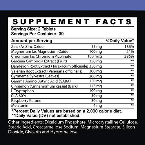 Garcinia Cambogia PM Weight Loss Sleep, All Natural Supplement w/Valerian Root & Melatonin Angry SupplementsAu supplements