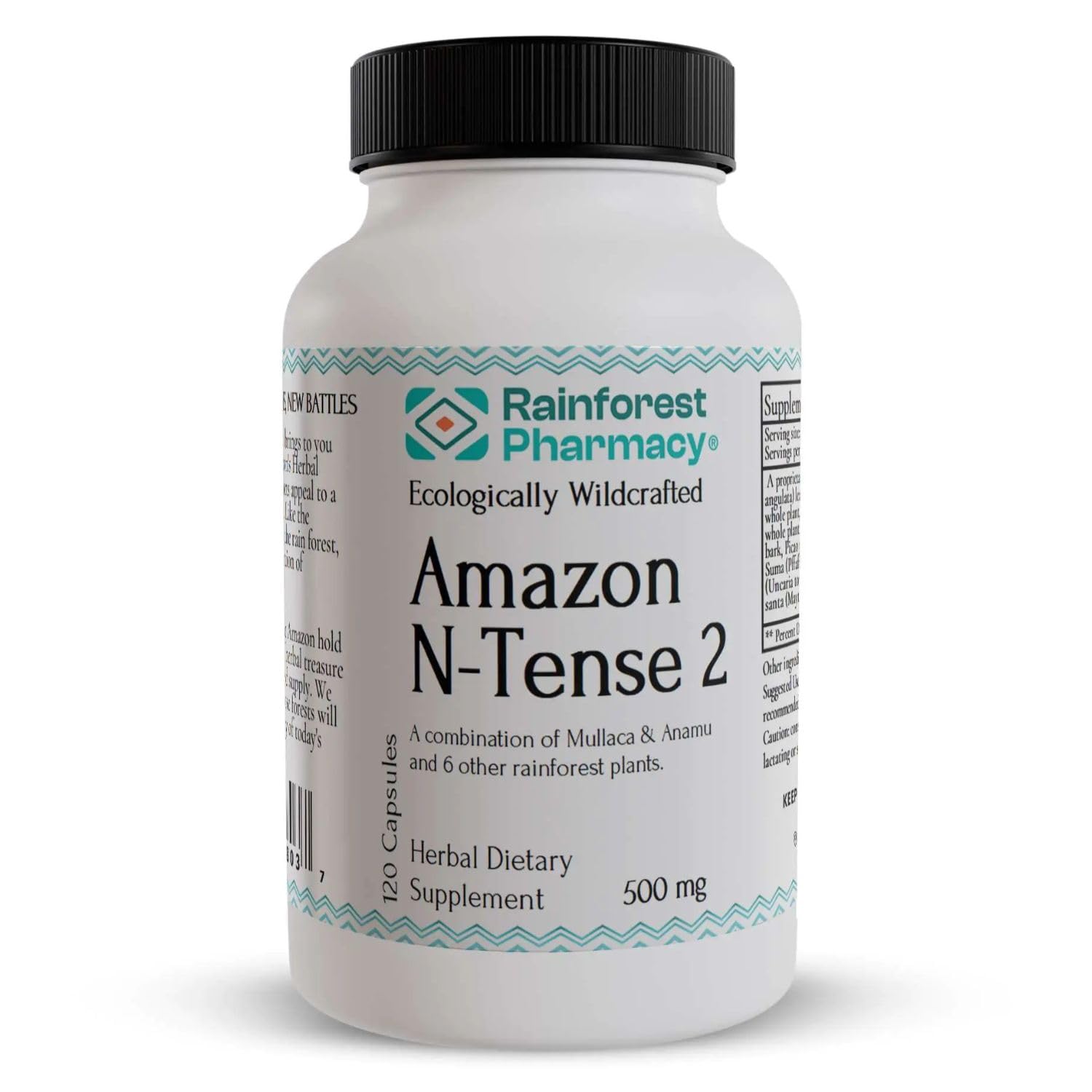 Rainforest Pharmacy N-Tense (2) Wildcrafted Amazon Rainforest Herbal Supplement to Support Cellular Health 500mg | 120 Vegetable Capsules with Mullaca, Anamu, Cat’s Claw, Suma Rainforest PharmacyAu supplements