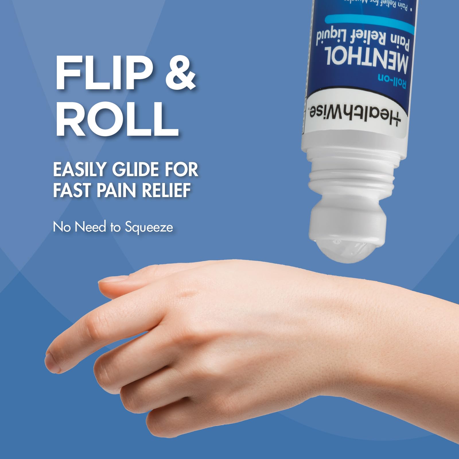 HealthWise 16% Menthol Roll-On | Cold Hot Sensation | Pain Relief Liquid | 2.5 oz. 73 mL | Non-Greasy Formula | Immediate Penetrating Action | Topical Analgesic HealthWiseAu supplements