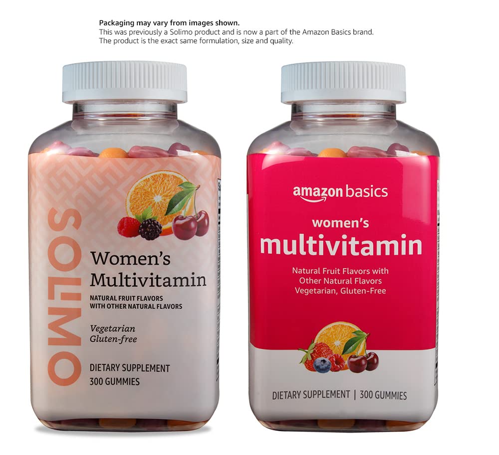 Amazon Basics Women's Multivitamin, Mixed Berry Flavor, Vegetarian & Gluten-Free, 300 Gummies Amazon BasicsAu supplements