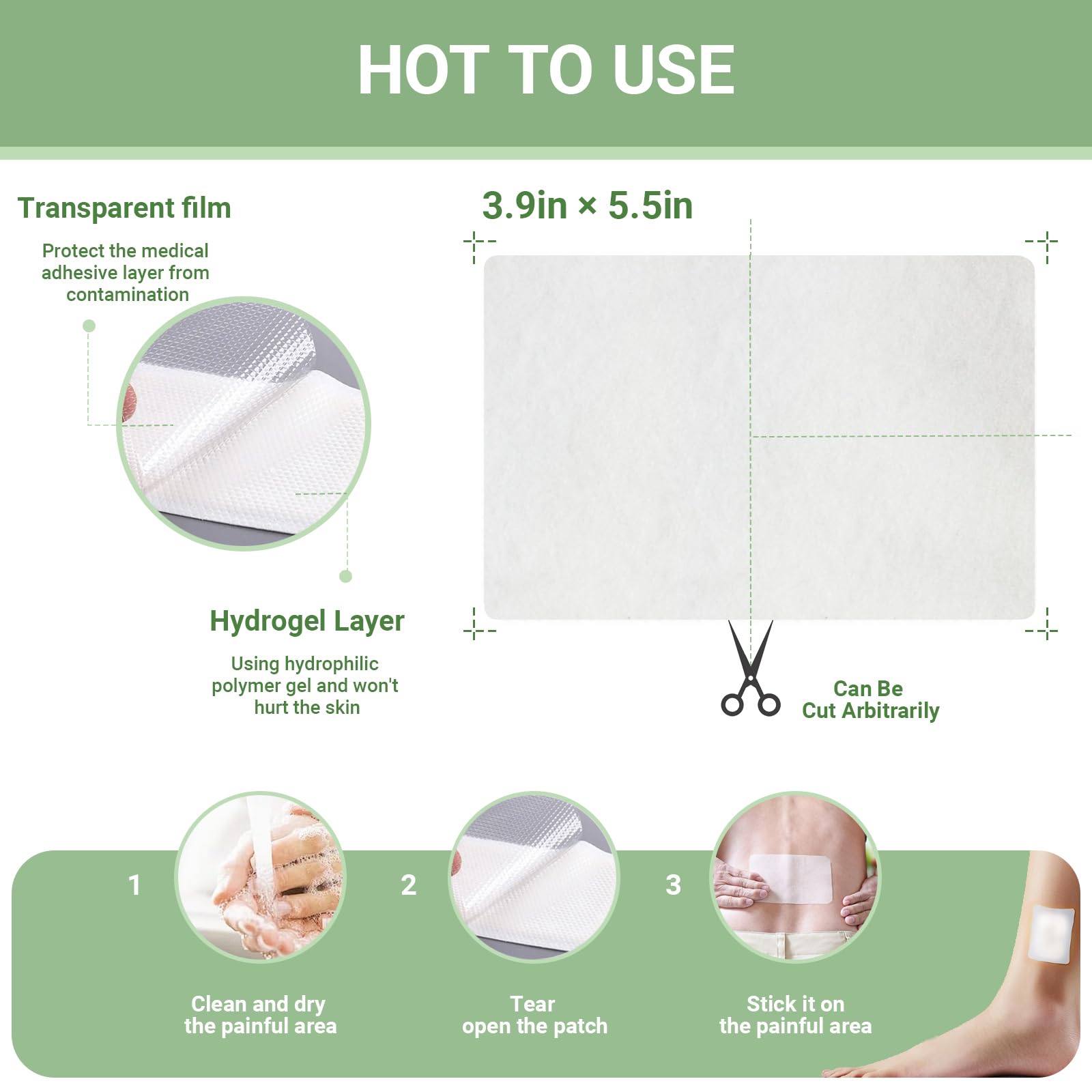 yimimde Menthol 5% Pain Relief Patches - 32 Count Maximum Strength Pain Relief Patches for Back Pain, Joint & Muscle Soreness - Fast Acting, Long-Lasting yimimdeAu supplements