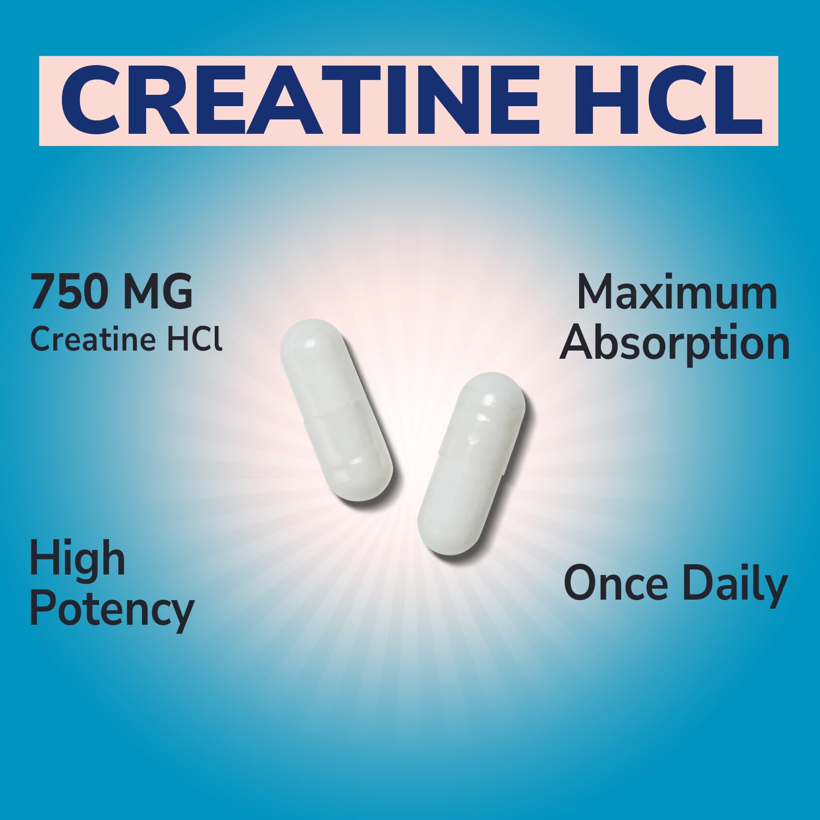 Vitalibre Creatine HCl Capsule, 750mg High Absorption Creatine Hydrochloride, Endurance, Strength, Fast Absorbing, No Load, No Bloat, Monohydrate Micronized Alternative, Once Daily, 90 Capsules VitalibreAu supplements