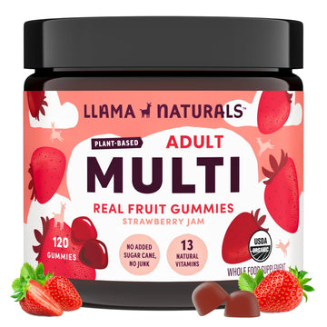 Llama Naturals Multivitamin for Women & Men, Vegan, Organic Gummies with Vitamin D, C & K, Adults Real Fruit Gummy Vitamins Llama NaturalsUS supplements