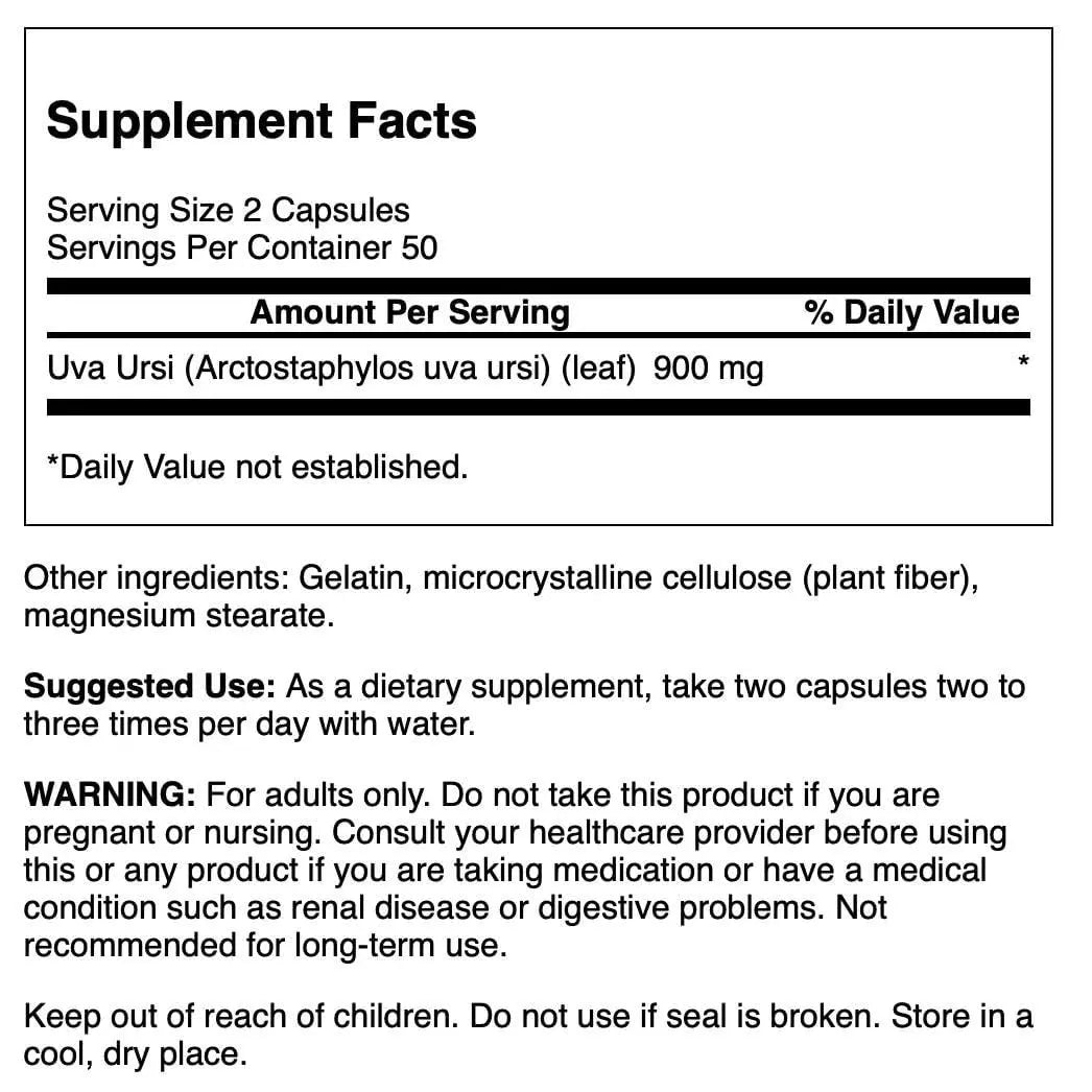 Swanson Full-Spectrum Uva Ursi Leaf - Herbal Supplement Supporting Kidney & Urinary Tract Health - May Support Cardiovascular System Function & Bladder Health - (100 Capsules, 450mg Each) SwansonAu supplements