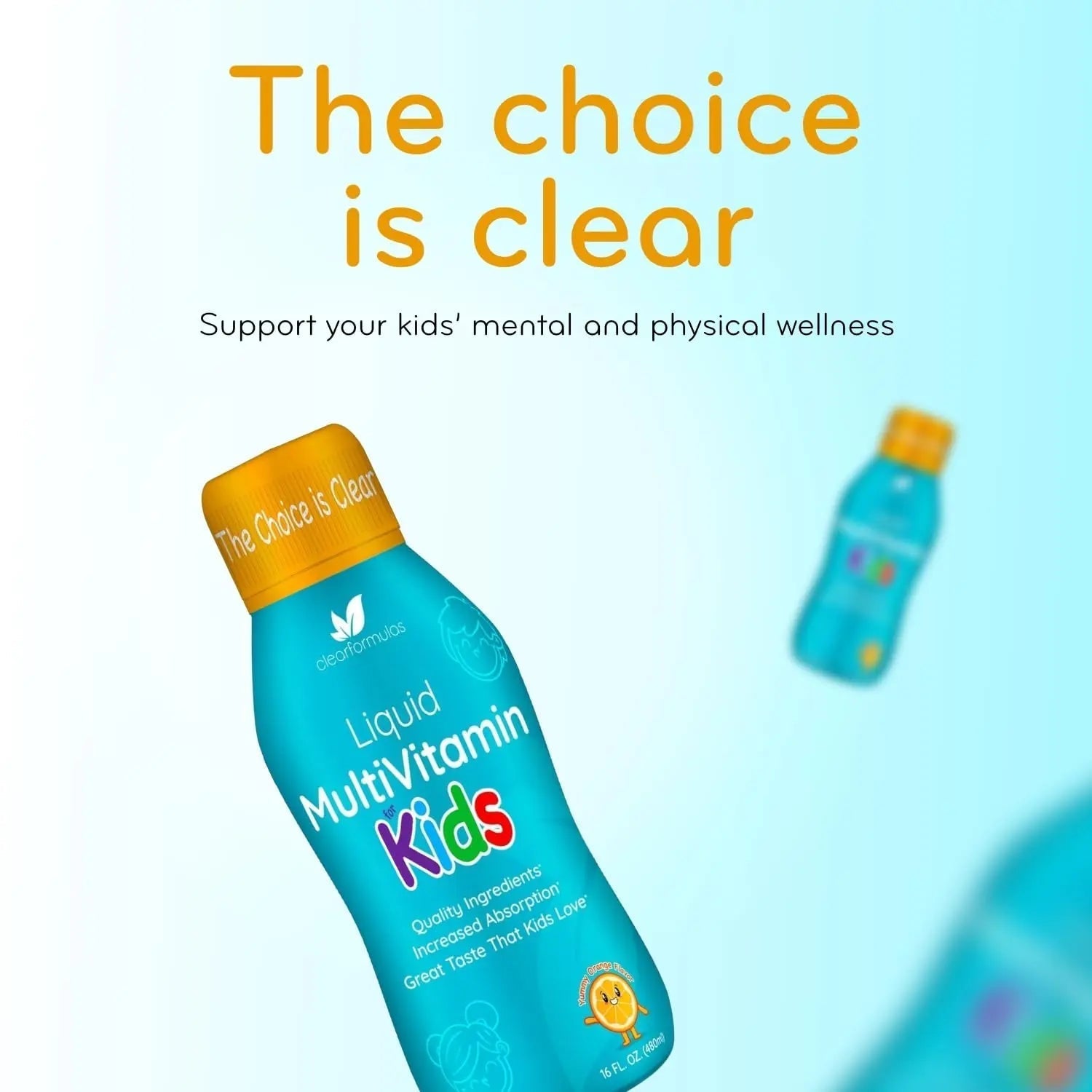 Sugar Free Liquid Multivitamin for Kids - High Absorption Kids Liquid Multivitamin with Vitamins A C D E & B Complex Plus Quercetin Immune Support Complex Clear FormulasAu supplements