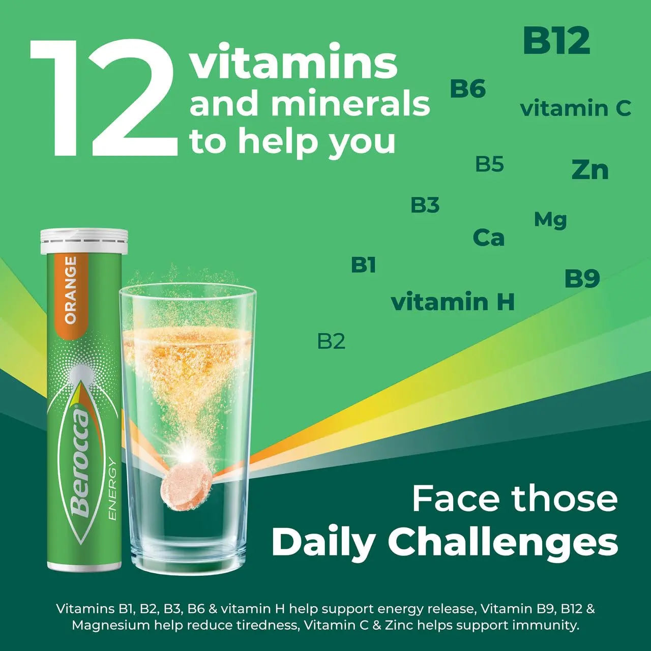 Berocca Energy Vitamin B & C Orange Flavour Effervescent Tablets 60 Pack BeroccaAu supplements