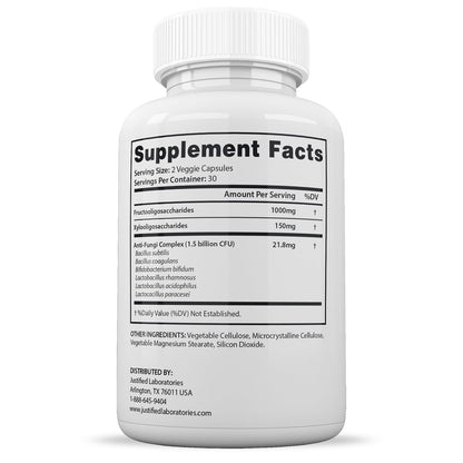 Justified Laboratories (2 Pack) Fungus Clear 1.5 Billion CFU Probiotic Pills 120 Capsules Justified LaboratoriesUS supplements
