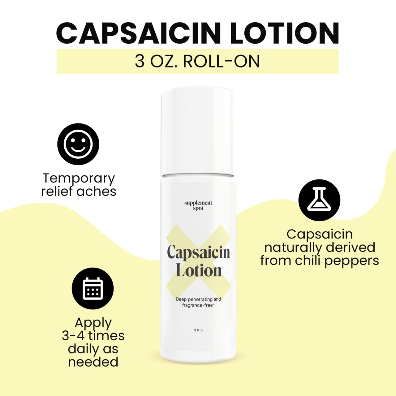 Supplement Spot Capsaicin Roll-On Cream 0.075% - Glucosamine Chondroitin MSM Gel with Bromelain – Joint & Muscle Care Bundle Supplement SpotAu supplements