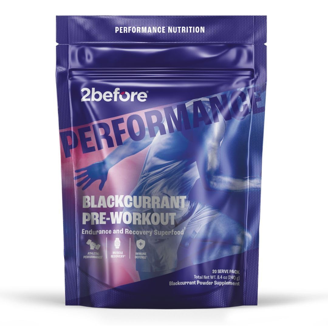 2before Blackcurrant I All Natural Vegan Pre Workout, Caffeine Free I Clean Energy 2beforeAu supplements
