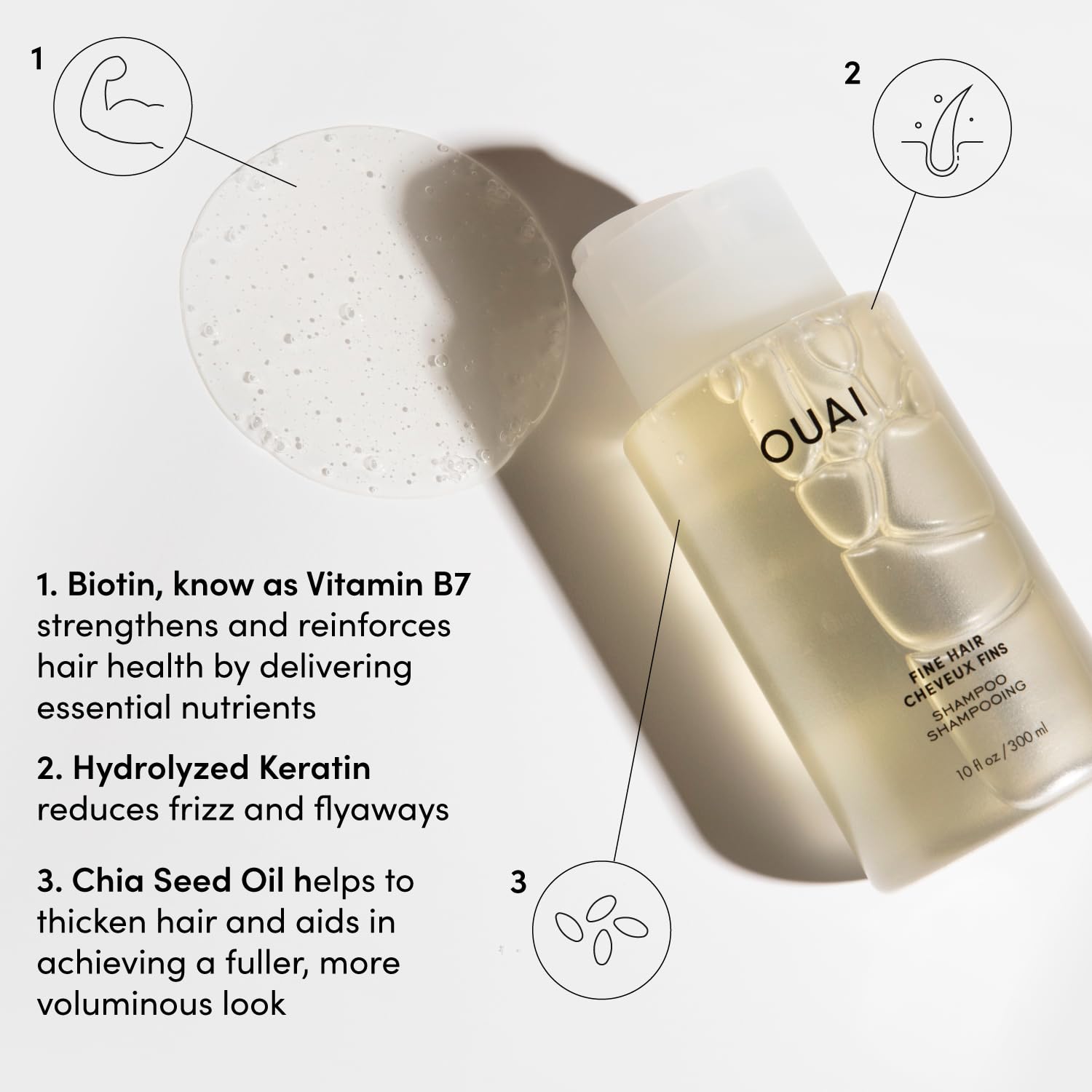 OUAI Fine Shampoo and Conditioner Set - Sulfate Free Shampoo and Conditioner for Women & Men - Made with Keratin, Marshmallow Root, Shea Butter & Avocado Oil - Free of Parabens & Phthalates (10 Fl Oz) OUAIAu supplements