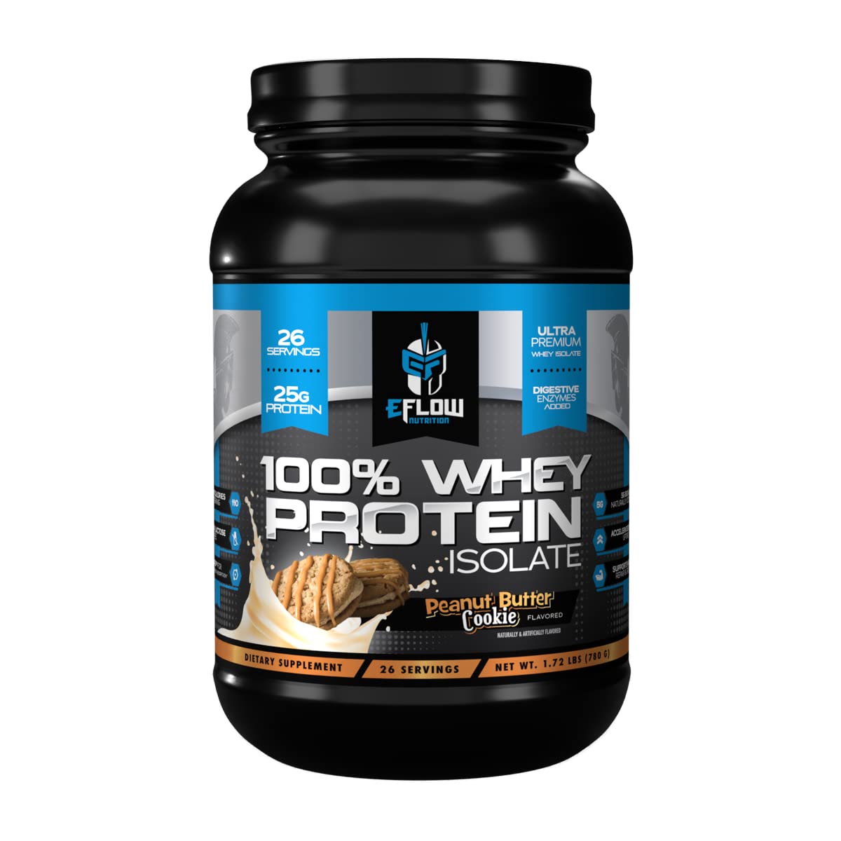 eFlow Nutrition 100% Whey Protein Isolate - Lactose-Free Digestive Enzymes Added eFlow NutritionUS supplements