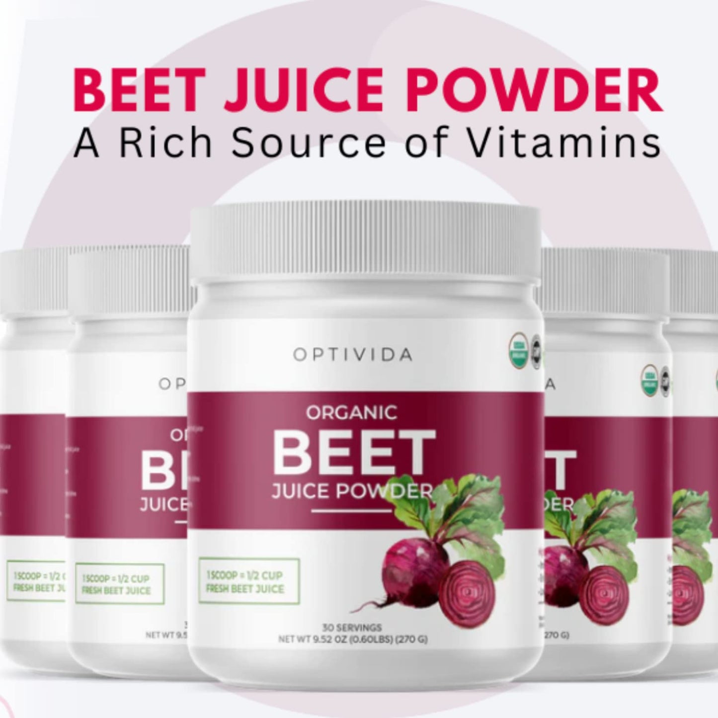 OPTIVIDA Nitric Oxide Beet Powder Organic | All Natural Beets Roots Supplements OPTIVIDAUS supplements