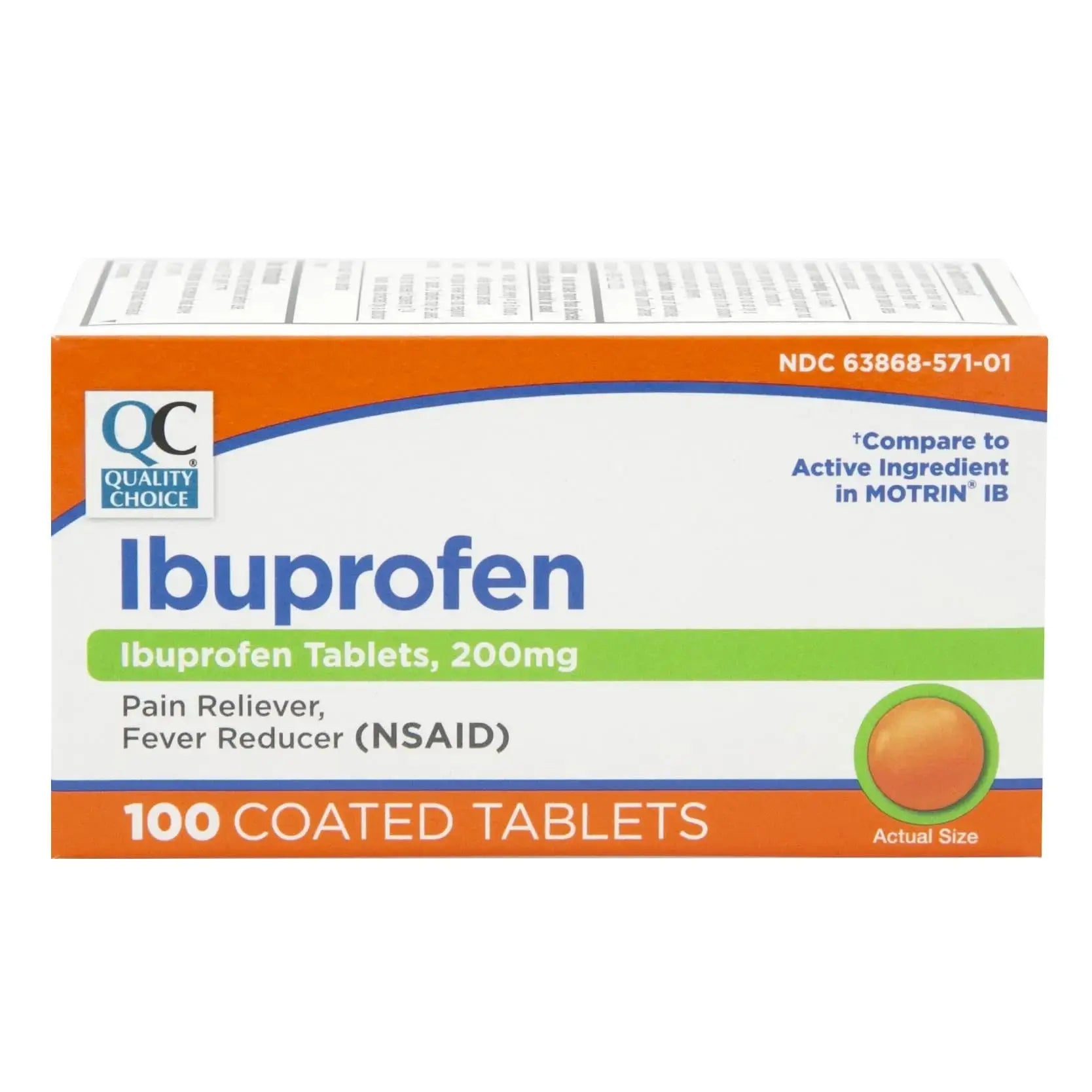 Quality Choice Ibuprofen Tablets, 200 mg, Pain Reliever and Fever Reducer for Arthritis, Toothache, Back Pain, Headache, Body Aches, and More 100 Count of Coated Tablets Quality ChoiceAu supplements