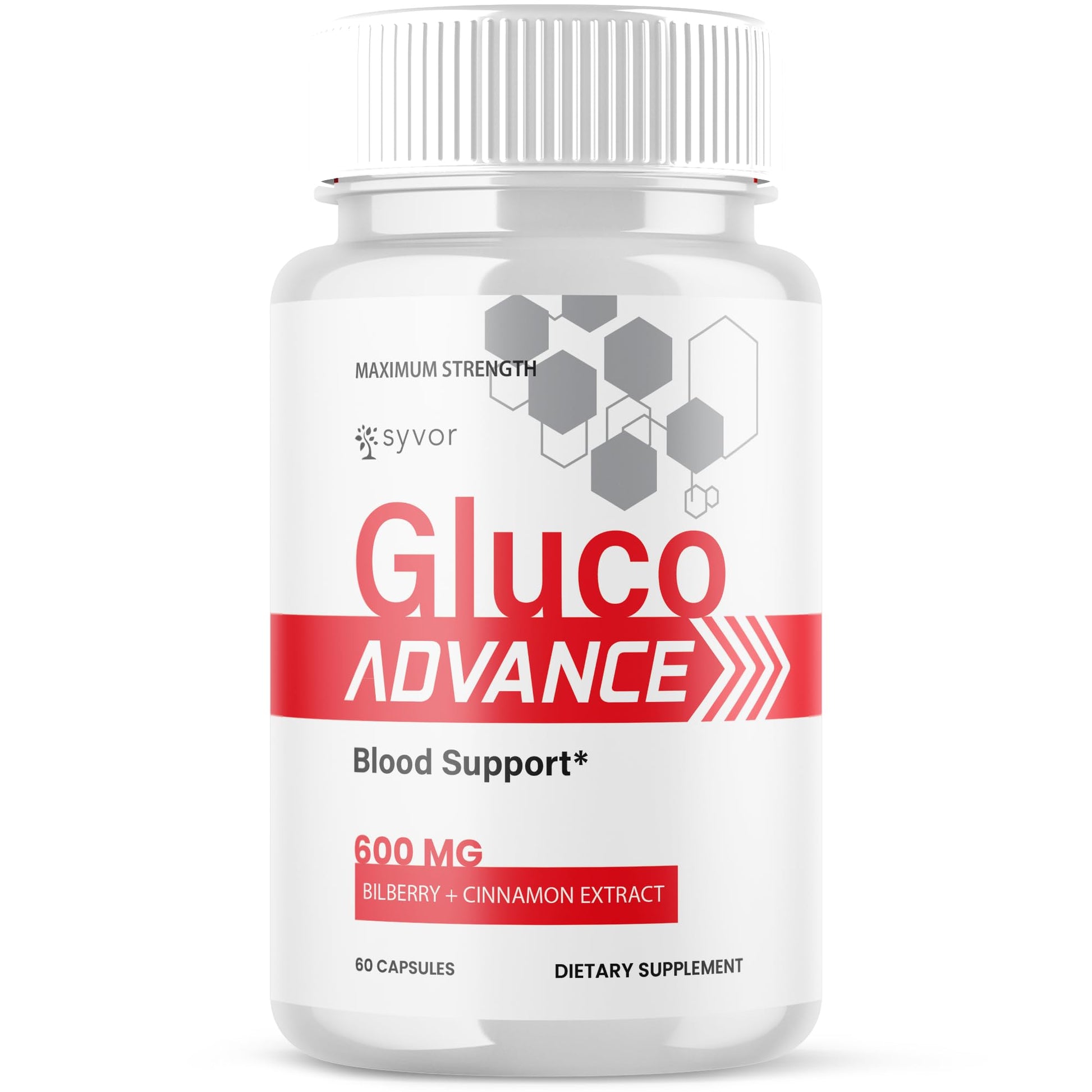 Gluco Advance Capsules, Official Gluco Advance Supplement Pills with All Natural Ingredients, Advanced Formula Supplement with Maximum Strength Premium Vitamins for Women & Men (60 Capsules) SyvorAu supplements