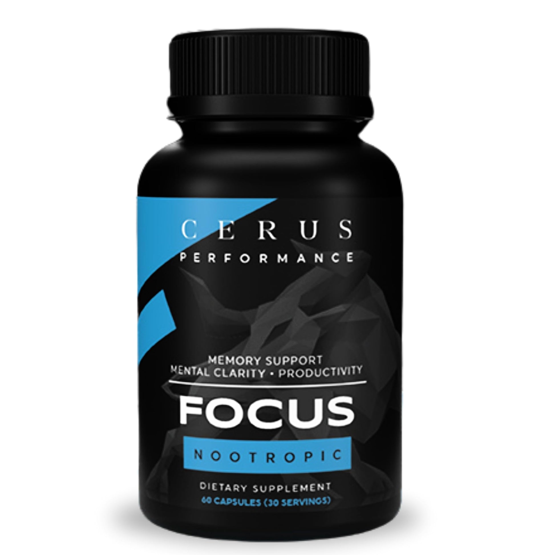 Cerus Performance Focus Nootropic Supplement - Enhances Mental Clarity, Boosts Memory & Cognitive Function, Improves Alertness - Ideal for Athletes & Fitness Enthusiasts - 60 Capsules CerusAu supplements