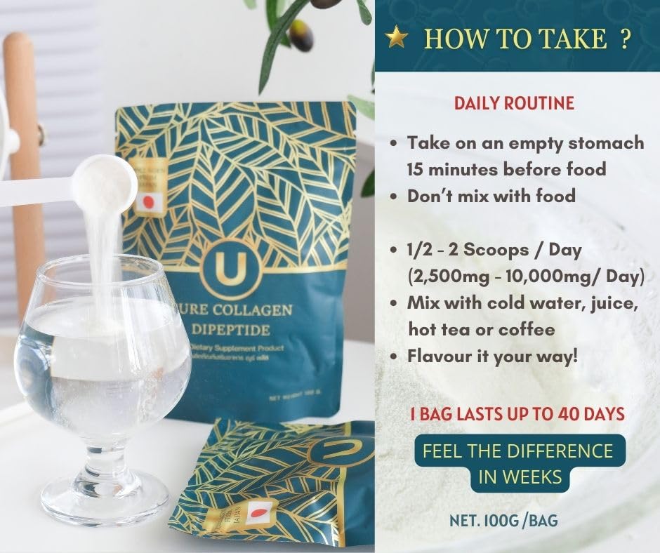 U+ Pure Collagen Dipeptide Supplement - Advanced Hydrolyzed Collagen Powder for Skin, Hair U+ Pure CollagenUS supplements