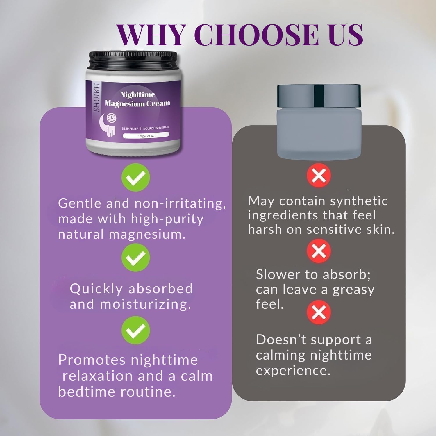 Magnesium Lotion for Sleep & Calm, Topical Magnesium Cream for Relaxation, Nightly Calm, Better Sleep, and for Leg Cramps & Pain SHUIKUAu supplements