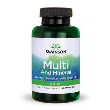Swanson Multi and Mineral Daily Men's Women's Multivitamin Multimineral Health Supplement 250 Capsules (Caps) SwansonAu supplements