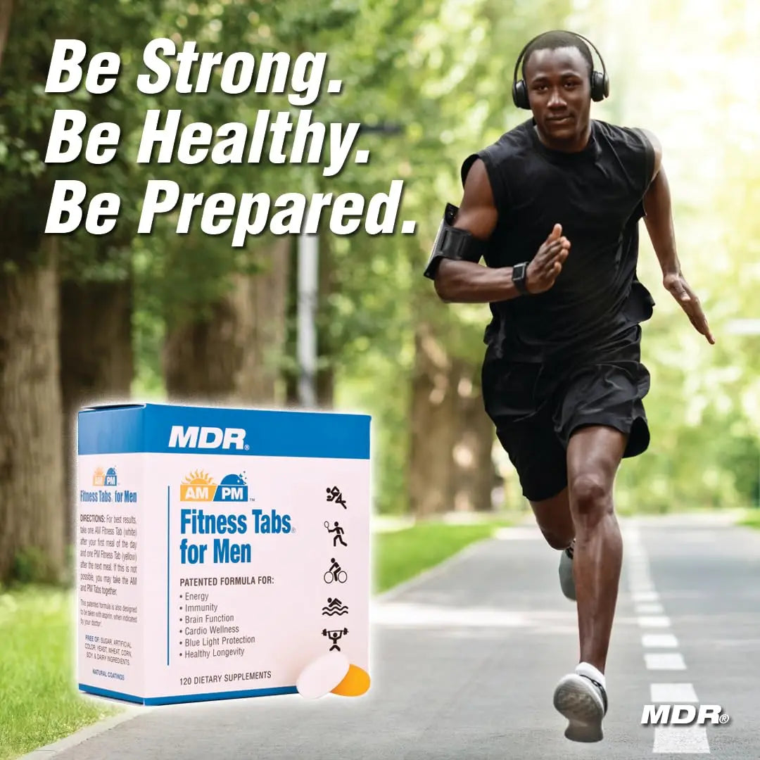 MDR Fitness Tabs Patented AM/PM Multivitamin for Men Doctor Formulated with Right Nutrients at The Right Time - Gluten Free - 2 Month Supply MDRAu supplements