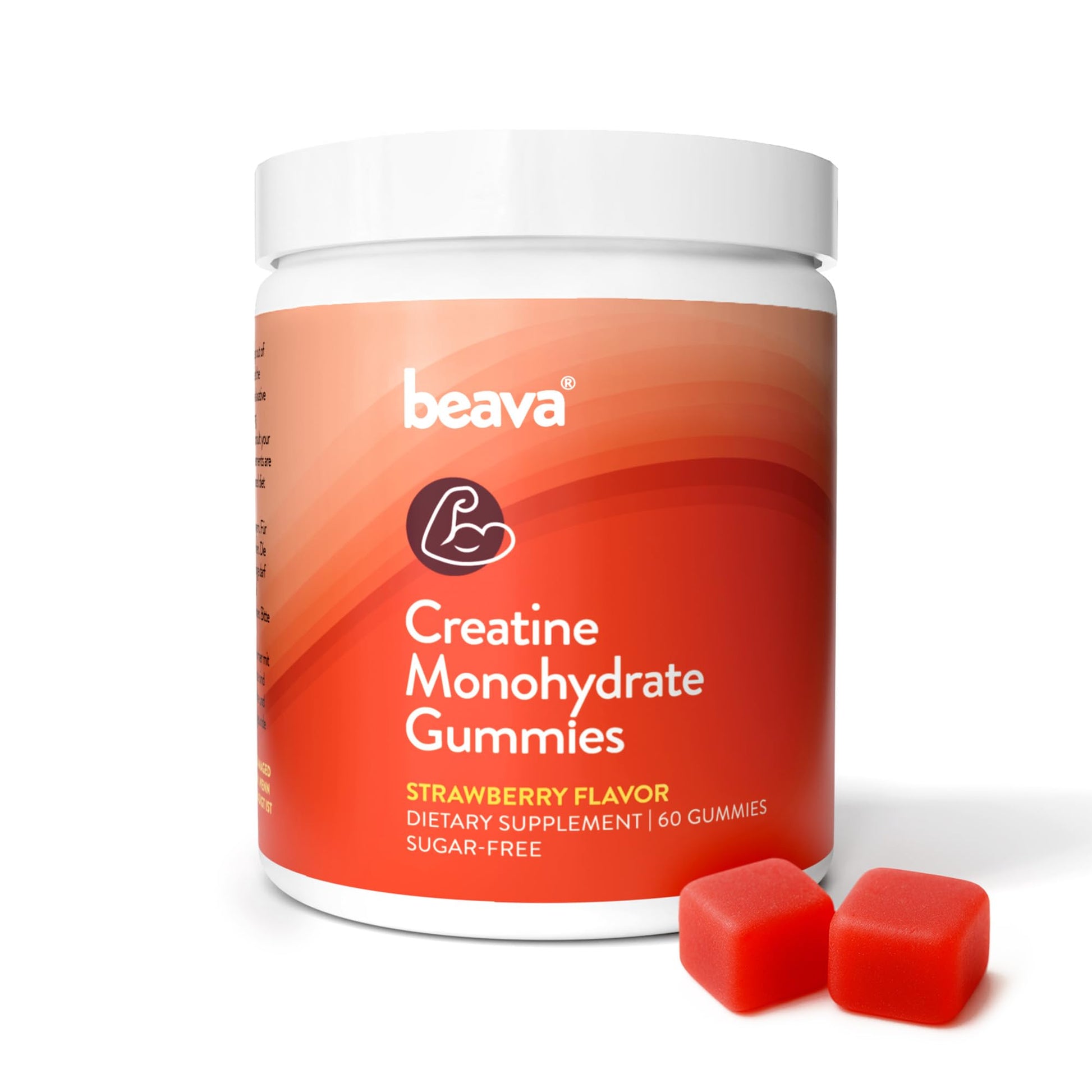 Creatine Monohydrate Gummies - 30 Servings - Vegan Creatine Chews for Muscle Growth, Muscle Recovery, Workout Recovery, Anaerobic Endurance - No Loading Phase - No Bloating - Strawberry - No Sugar beavaAu supplements
