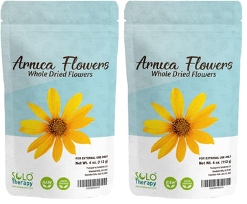 Solo Therapy Arnica Dried Whole Flowers 4 oz, Heterotheca Inuloides, Flores De Arnica Secas, Product from México, Packaged in The USA (Pack of 2) Solo TherapyAu supplements