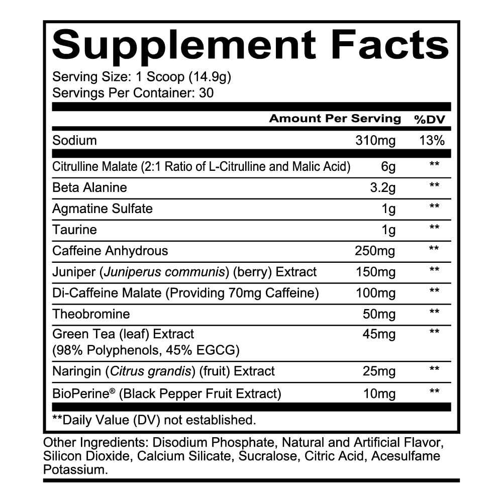 REDCON1 Total War Pre Workout - L Citrulline, Malic Acid, Green Tea Leaf Extract for Pump REDCON1Au supplements