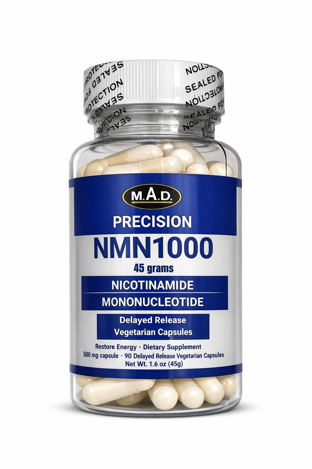 Precision NMN1000-1000 mg per Serving, 90 Capsules, 45 Grams Total Delayed Release Vegetarian Capsule, Nicotinamide Mononucleotide GenericAu supplements