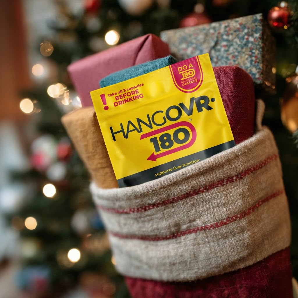 Hangovr 180 Tri-Power Before Drinking Defense 4 Pack - Support Liver & Brain Health, Feel Fresher & Better Energy - - Take Before Drinking for Relief, 3 Capsules per Pouch HANGOVR-180Au supplements