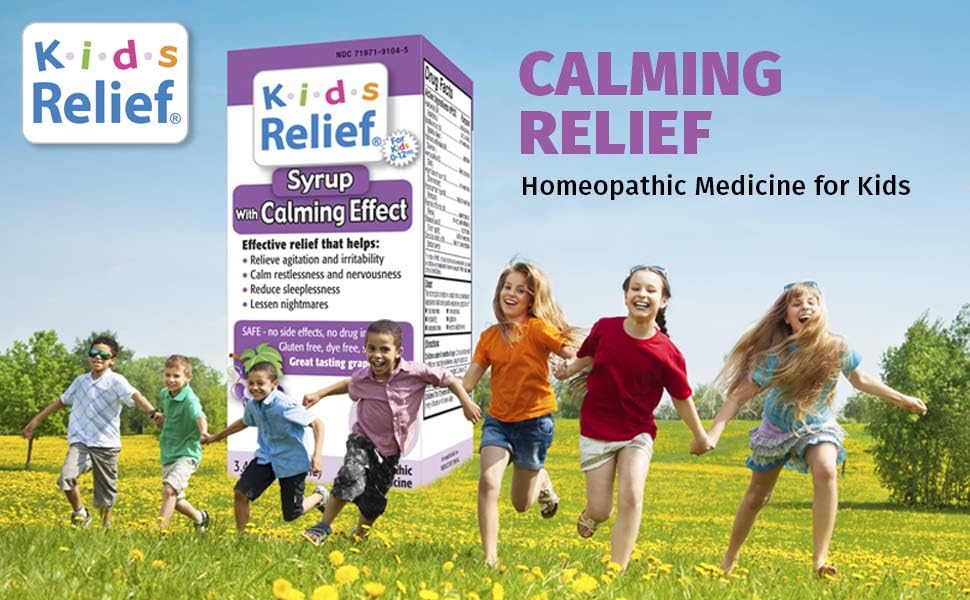 Kids Relief Syrup with Calming Effect, for Kids 0-12 Yrs, Grape Flavor, Gluten and Dye Free, No Added Sugar, 3.4 oz Kids ReliefAu supplements
