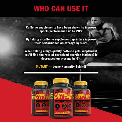 Mutant Caffeine - Pure, Restore Mental Alertness or Wakefulness When Fatigued MutantUS supplements