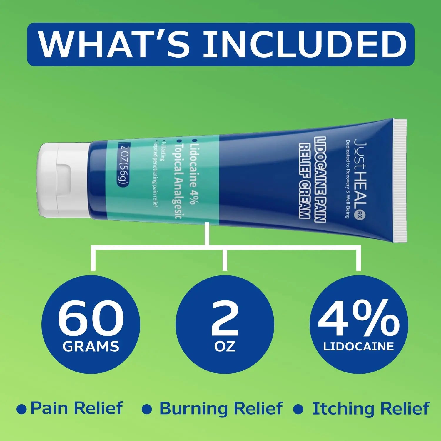 JustHeal RX Lidocaine Cream for Hemorrhoids | 2 OZ Tube – Fast-Acting 4% Lidocaine Numbing Cream & Topical Analgesic Cream for Anorectal Itch Relief | OTC Lidocaine Cream Maximum Strength JustHeal RXAu supplements